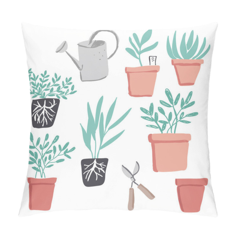 Personality  Vector Illustration Of Gardening Elements Pillow Covers