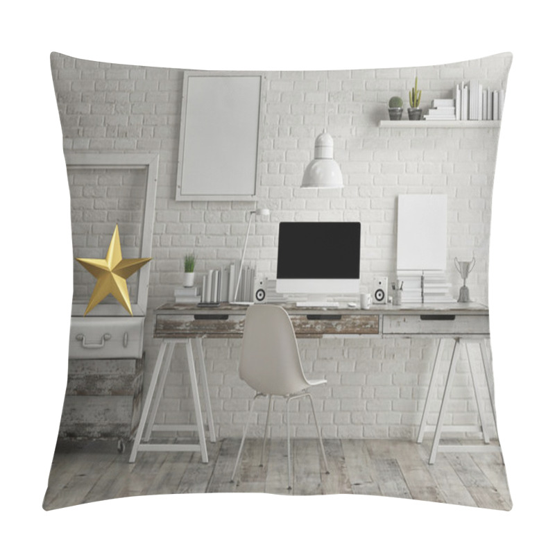 Personality  Loft Workspace Background Pillow Covers