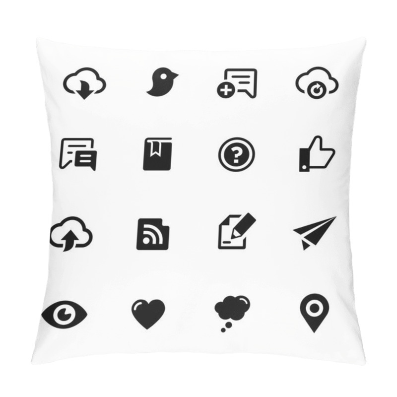 Personality  Social Sharing Icons -- Black Series Pillow Covers