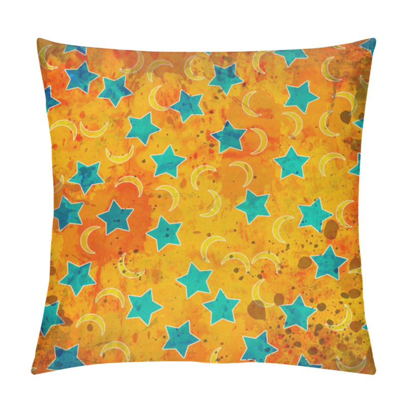 Personality  Moons And Stars On Grunge Background Pillow Covers