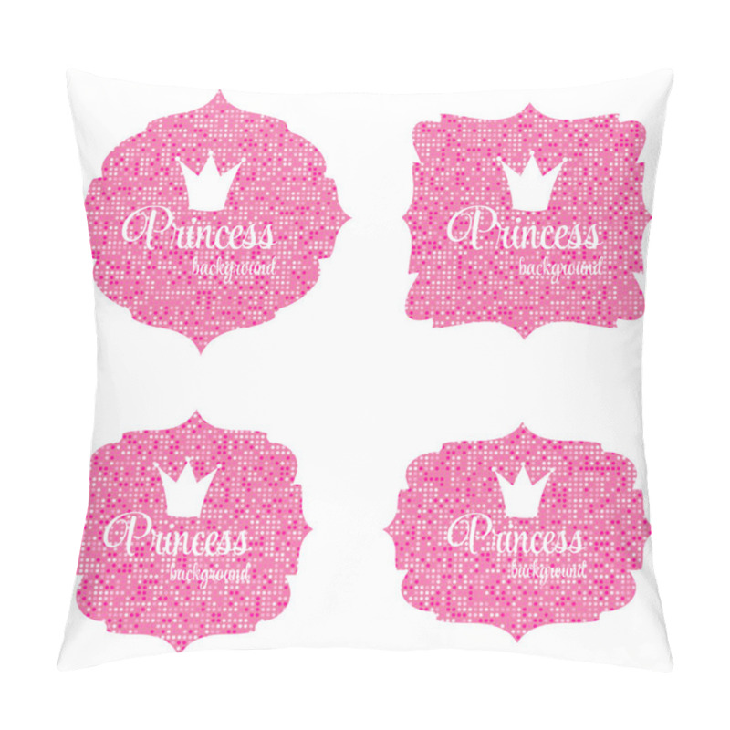 Personality  Princess Crown Frame Vector Illustration Pillow Covers