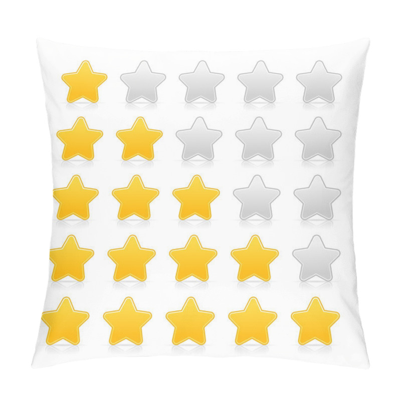 Personality  Five Stars Ratings With Shadow And Reflection On White Pillow Covers