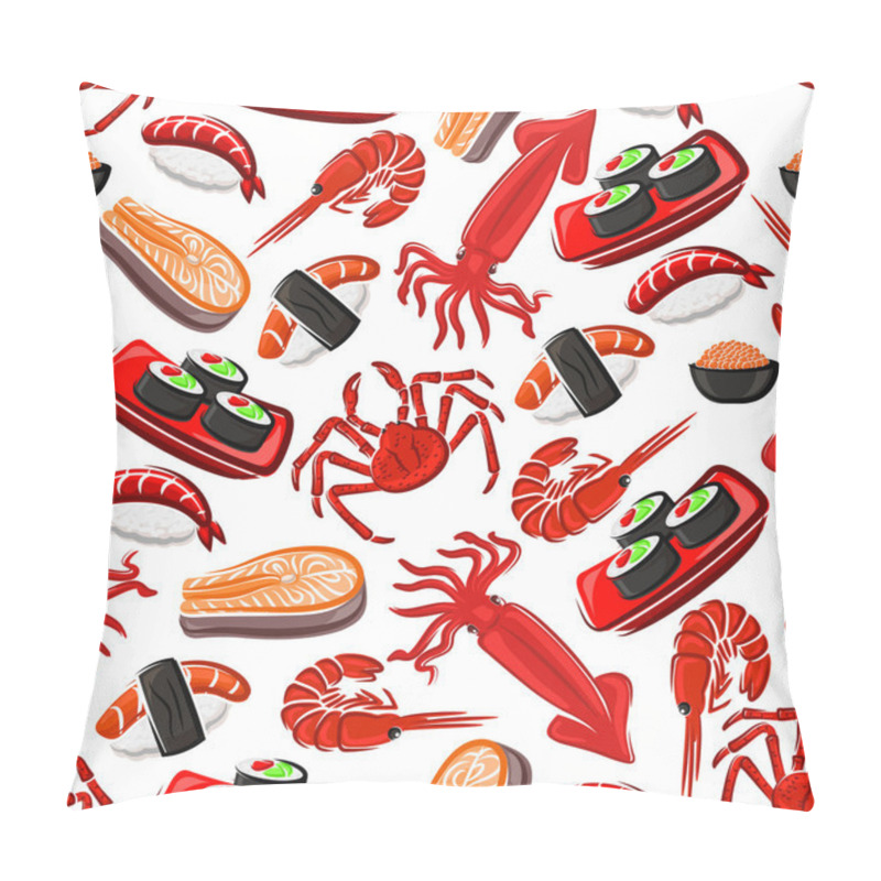 Personality  Seafood Seamless Pattern Background Pillow Covers