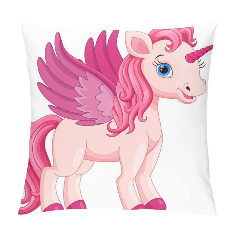 Personality  Cute Cartoon Unicorn On A White Background Pillow Covers