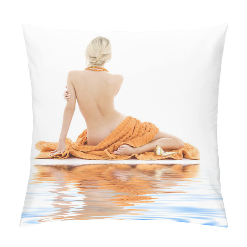 Personality  Beautiful Lady With Orange Towels Pillow Covers