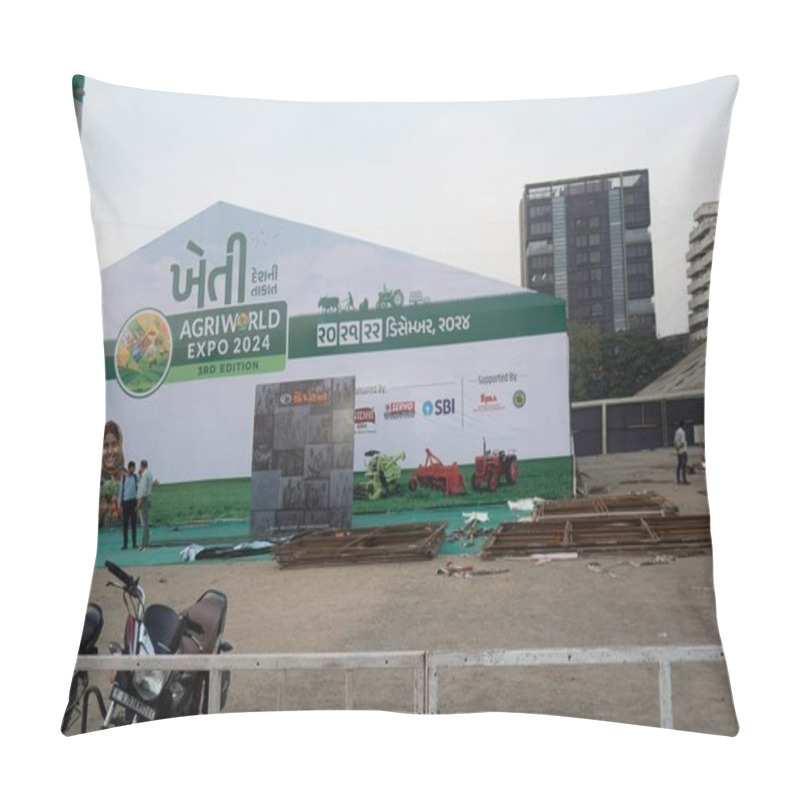 Personality  Preparation Of Agri World Expo 2024. Rajkot, Gujarat, India. 19th December, 2024.  Pillow Covers