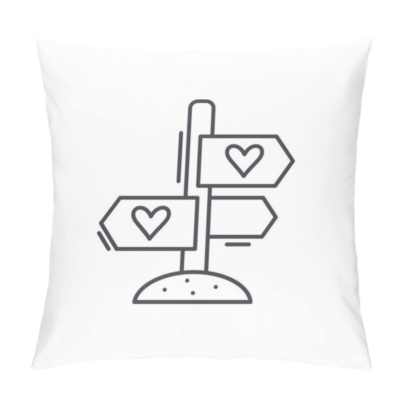 Personality  Favourite Directions Line Icon Concept. Favourite Directions Vector Linear Illustration, Symbol, Sign Pillow Covers