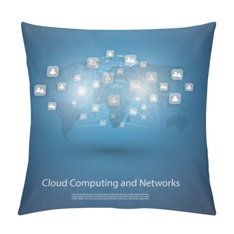 Personality  Networks, Cloud Computing, Social Media Design Template Pillow Covers