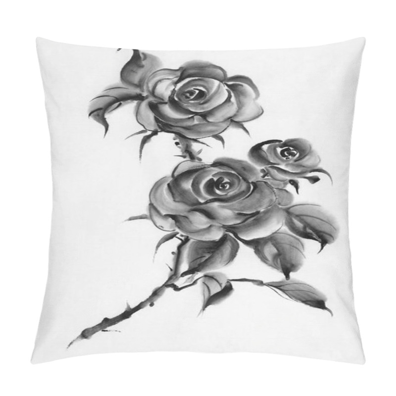 Personality  Monochrome Rose Flower Picture Pillow Covers