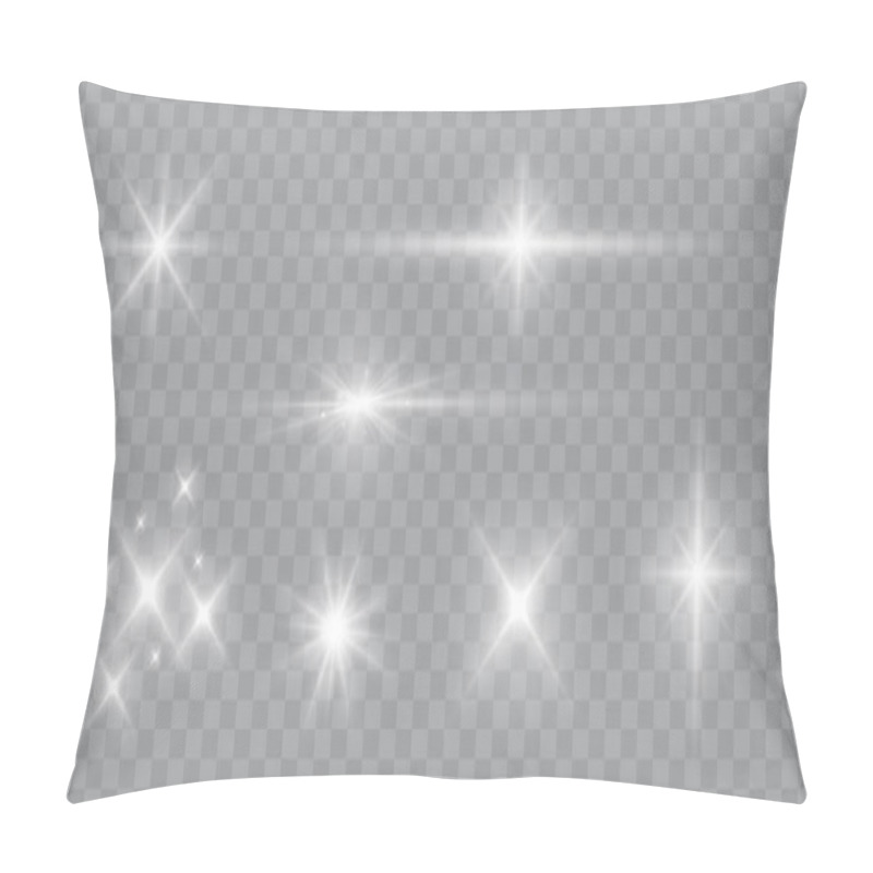 Personality  Set Of Shine Glowing Stars. Vector Shining Sparks Isolated. Pillow Covers