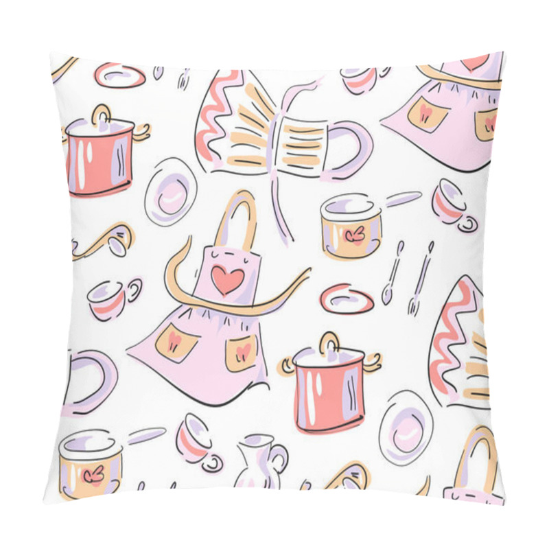 Personality  Pattern With Aprons And Kitchenware Pillow Covers