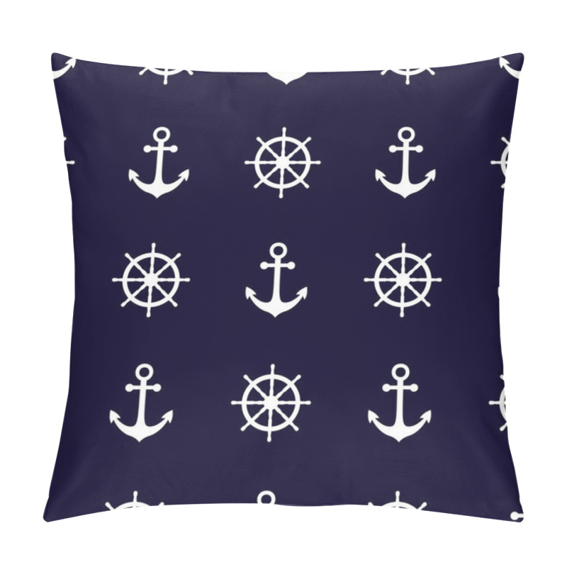 Personality  Marine And Nautical Backgrouns. Sea Theme. Cute Seamless Patterns Design. Vector Illustration. Pillow Covers