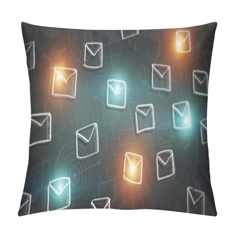 Personality  Hand-drawn Contacts And Emails Sketch Pillow Covers