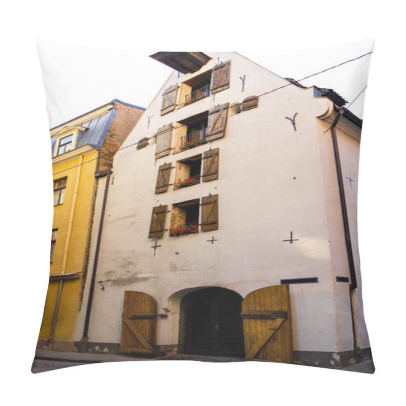 Personality  Low Angle View Of Buildings In Riga City, Latvia Pillow Covers