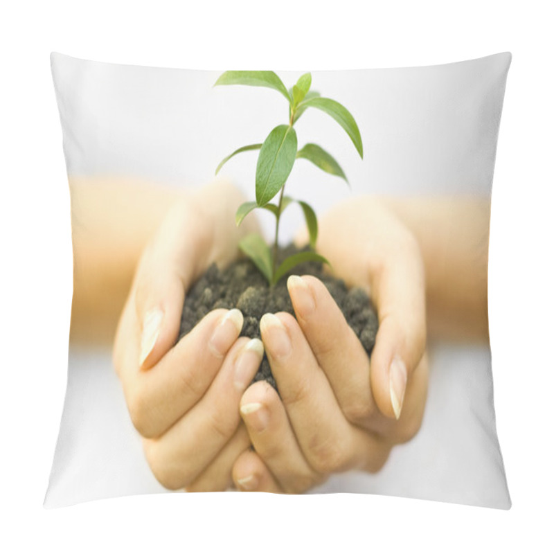 Personality  Plant In Female Hand Pillow Covers