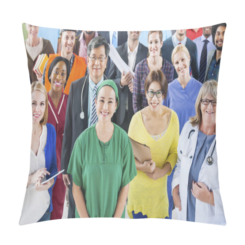 Personality  Group Of Diverse Occupation People Pillow Covers