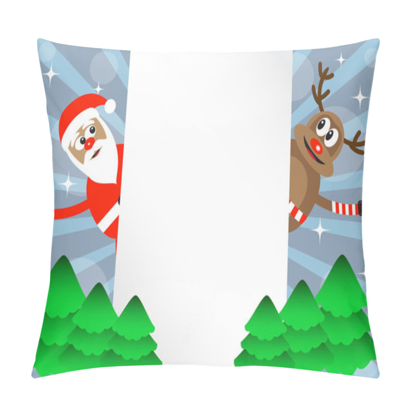 Personality  Cartoon Deer And Santa-Claus Pillow Covers