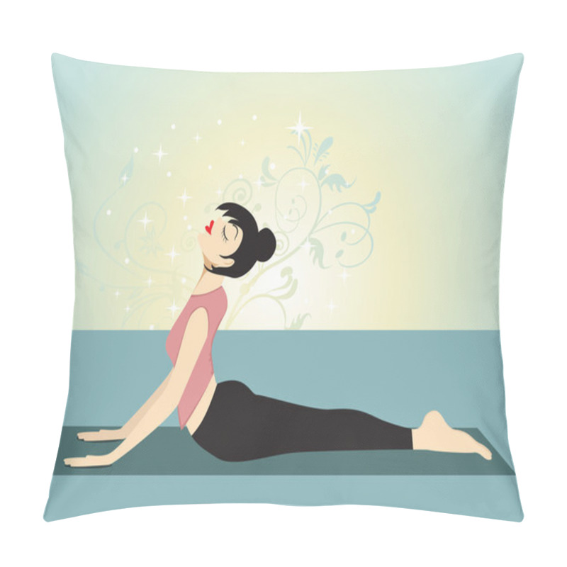 Personality  Yoga Girl With Creative Background Pillow Covers