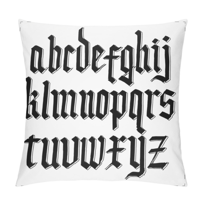 Personality  Gothic Alphabet Font. Vector Pillow Covers