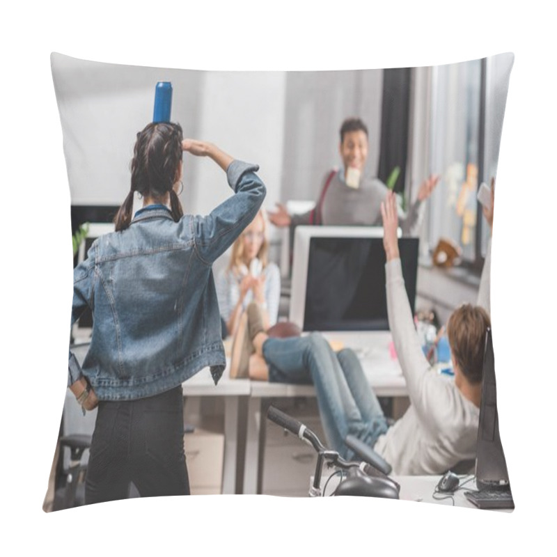 Personality  People Having Fun At Modren Office Pillow Covers