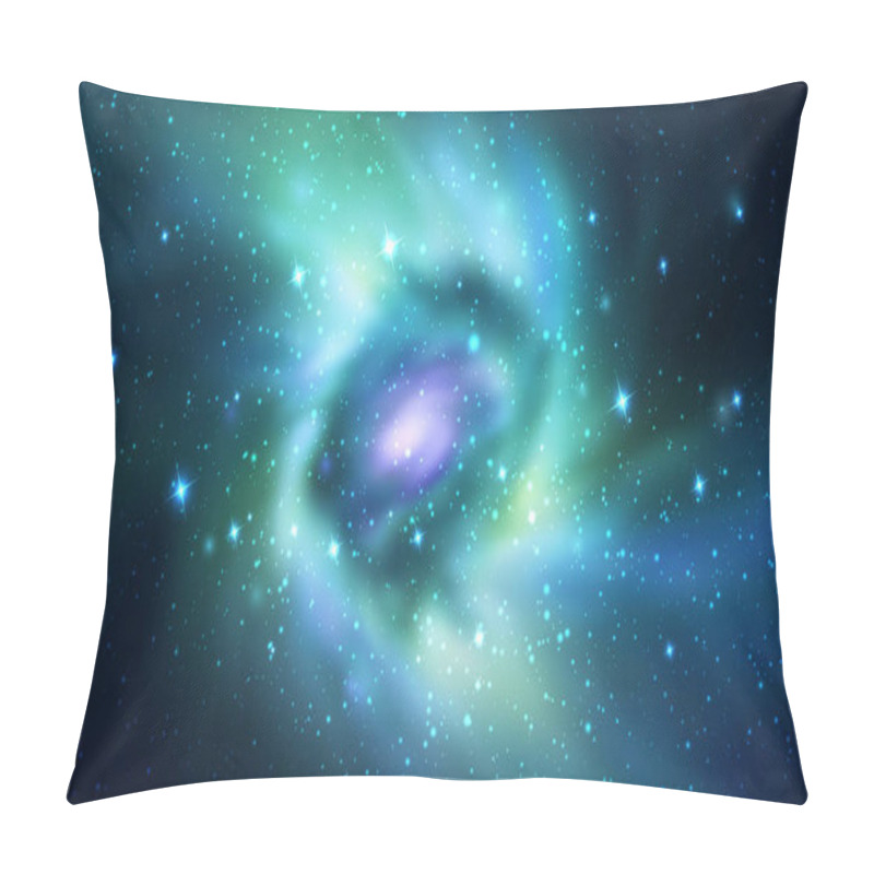 Personality  Space Vector Background With Realistic Spiral Galaxy And Stars Pillow Covers