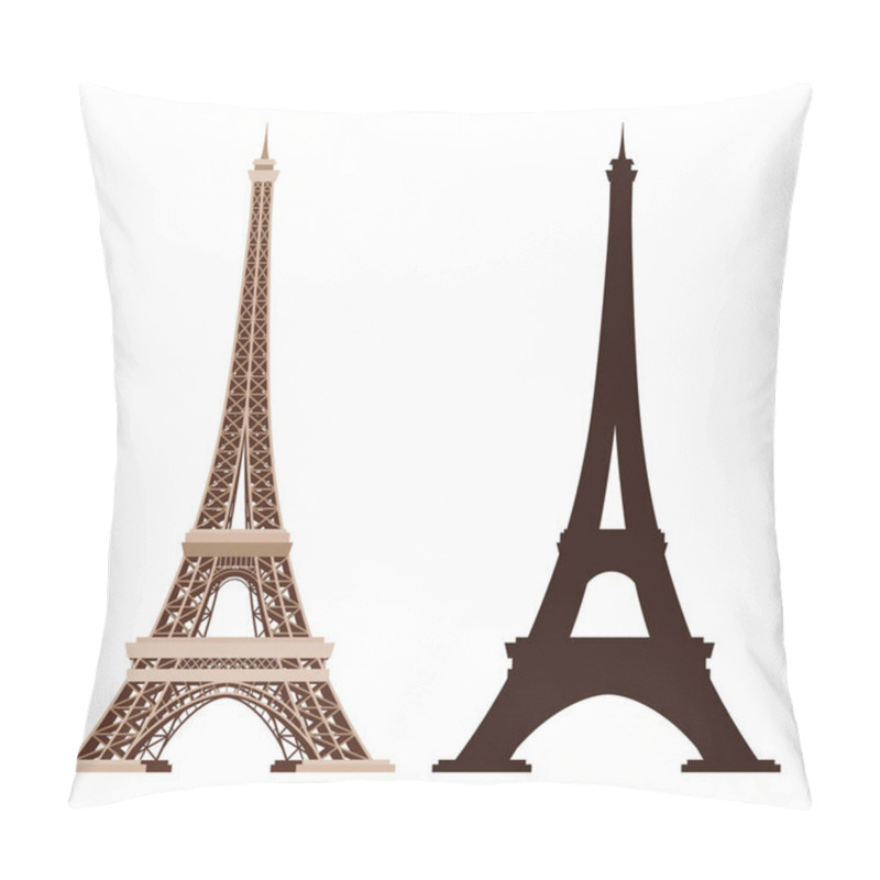 Personality  Eiffel Tower Vector Icons. World Famous France Tourist Attraction Symbols. International Architectural Monument Isolated On White Background. Pillow Covers