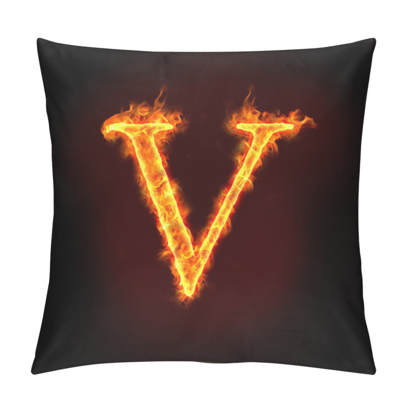 Personality  Fire Alphabets, V Pillow Covers