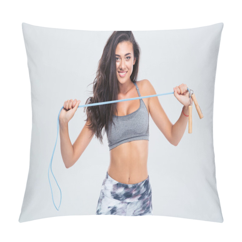 Personality  Charming Woman Holding Skipping Rope Pillow Covers