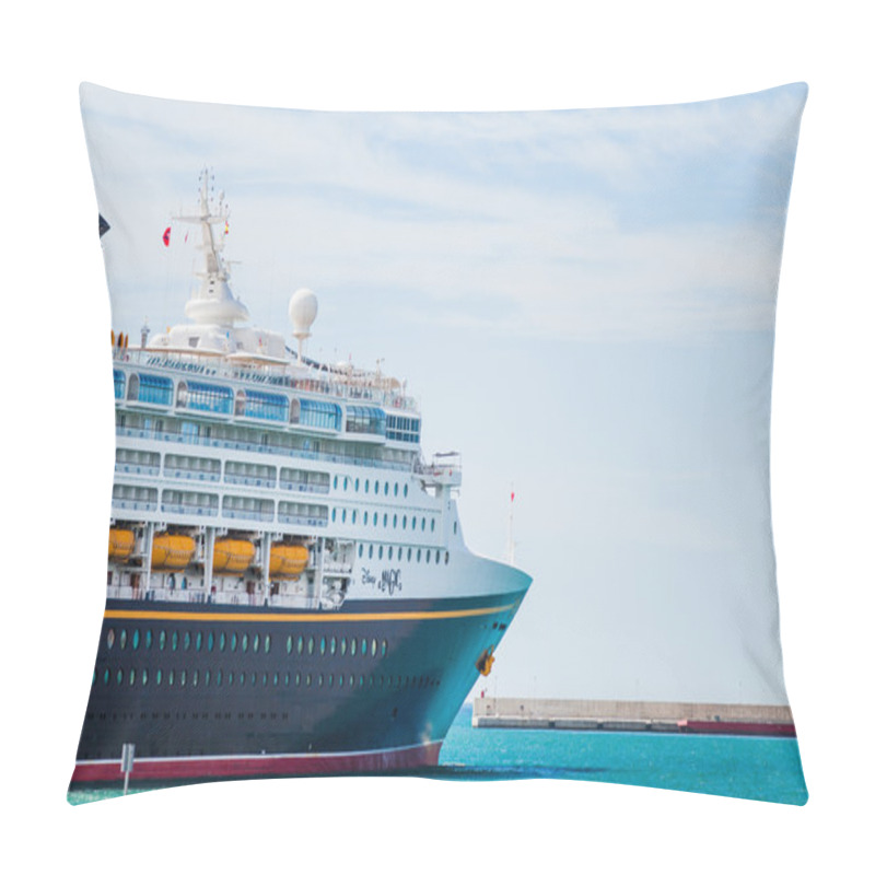 Personality  SEPTEMBER 8, 2014: Cruise Liner Disney Magic At Port Of Malaga, Pillow Covers