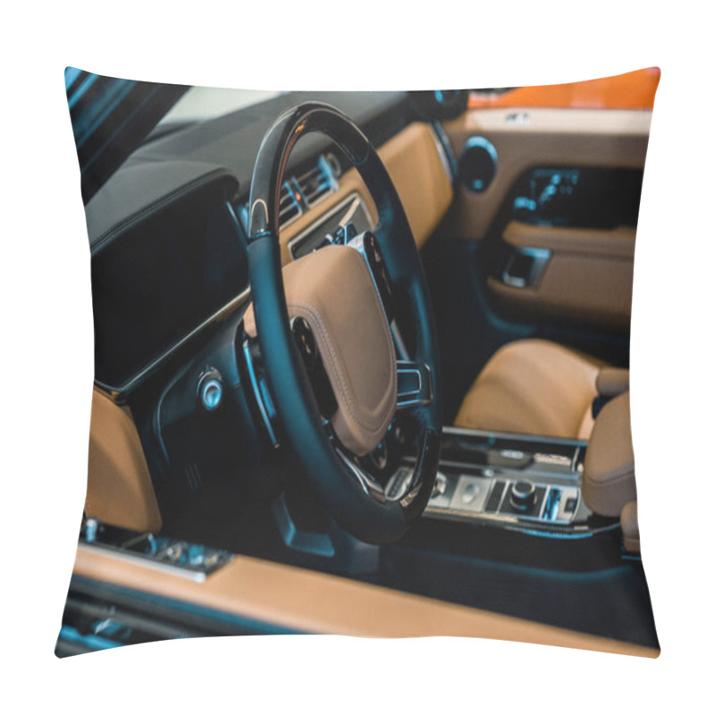 Personality  Selective Focus Of Car Seat Of Luxury Automobile  Pillow Covers