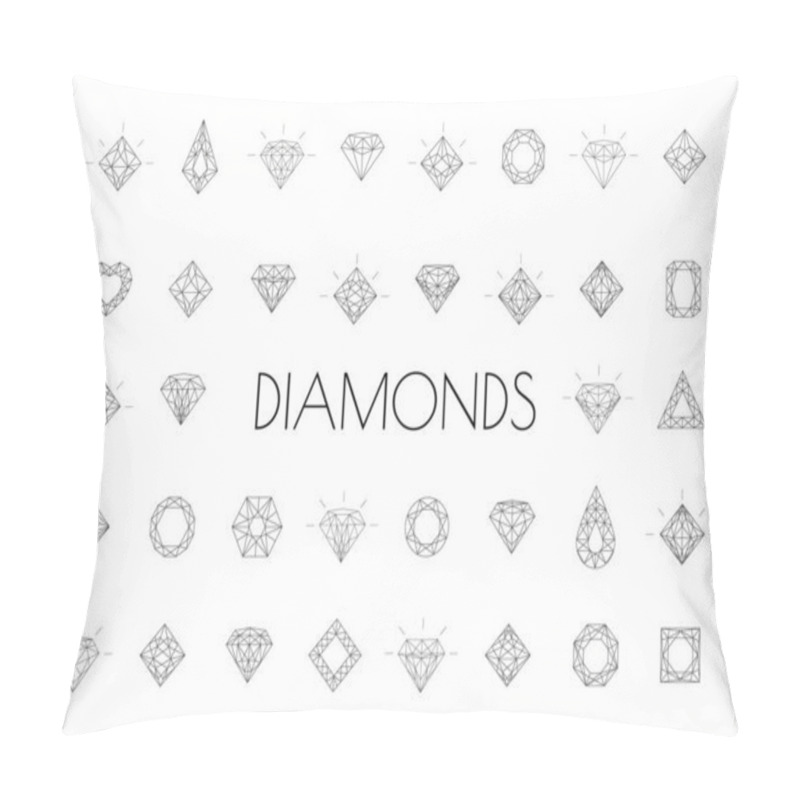 Personality  Jewels Diamond Icons.  Pillow Covers