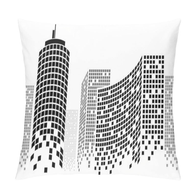 Personality  Dotted Skyscrapers Panorama Pillow Covers