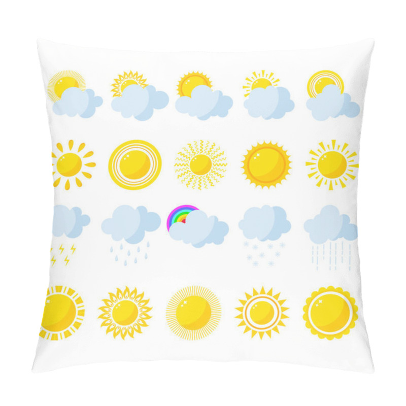 Personality  Set Of Weather Icons Vector. Pillow Covers