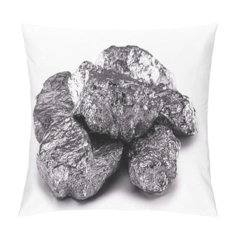 Personality  Aluminum Nuggets On A White Background, Industrial Minerals Pillow Covers