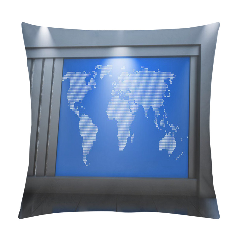 Personality  News Studio, Backdrop For TV Shows .TV On Wall.3D Virtual News Studio Background, 3d Illustration Pillow Covers