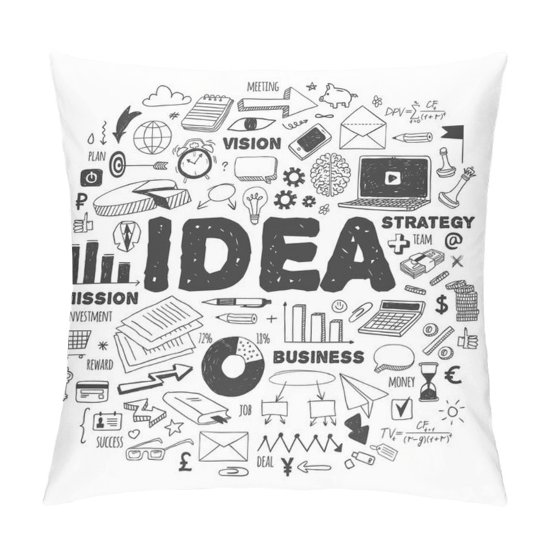 Personality  Huge Set Of Business Icons Pillow Covers