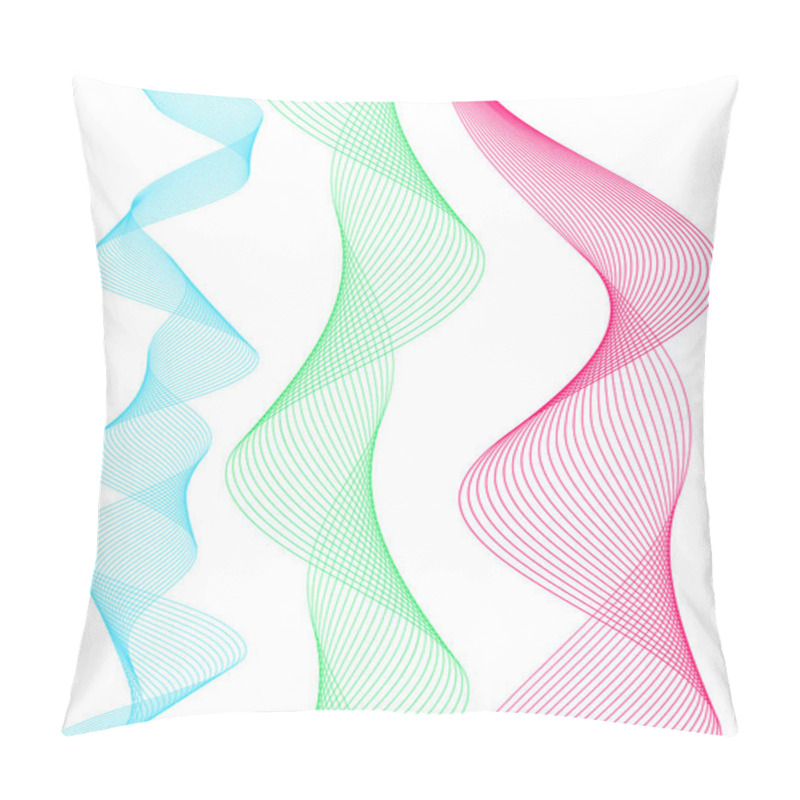 Personality  Wave Design Element Many Parallel Lines Wavy From02 Pillow Covers