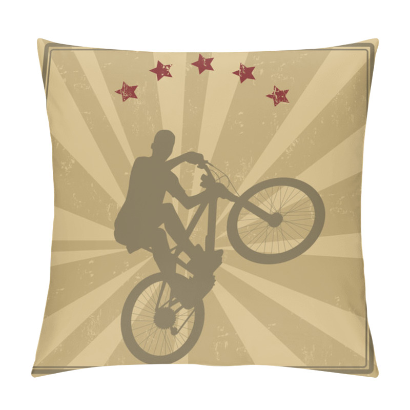 Personality  BMX Cyclist Retro Poster Pillow Covers