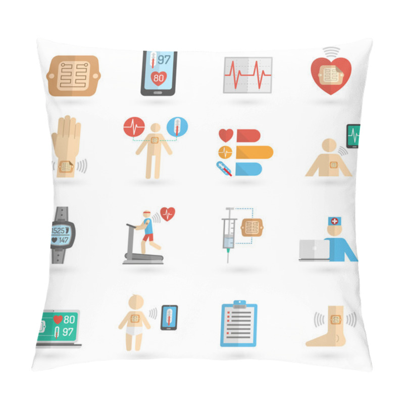 Personality  Wearable Smart Patch Flat Icons Pillow Covers