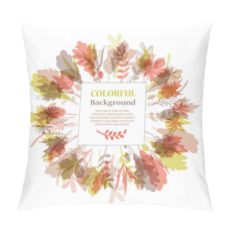 Personality  Autumnal Round Frame. Wreath Of Autumn Leaves. Pillow Covers