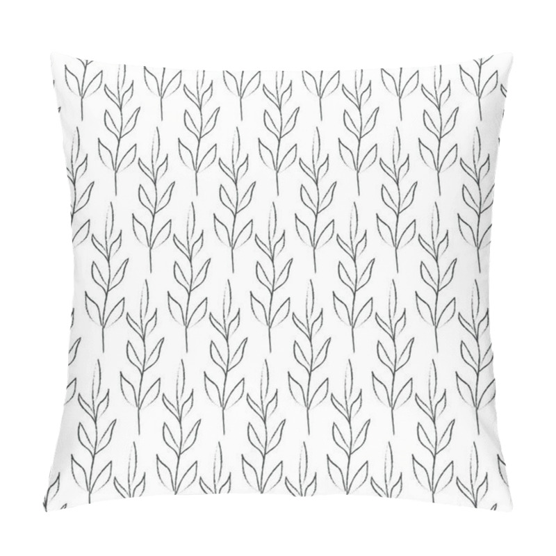 Personality  Vector Line Drawing Floral Seamless Pattern Pillow Covers