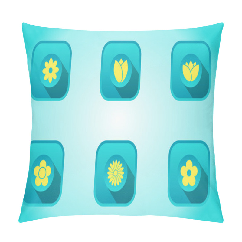 Personality  Set Of Flower Icons Pillow Covers