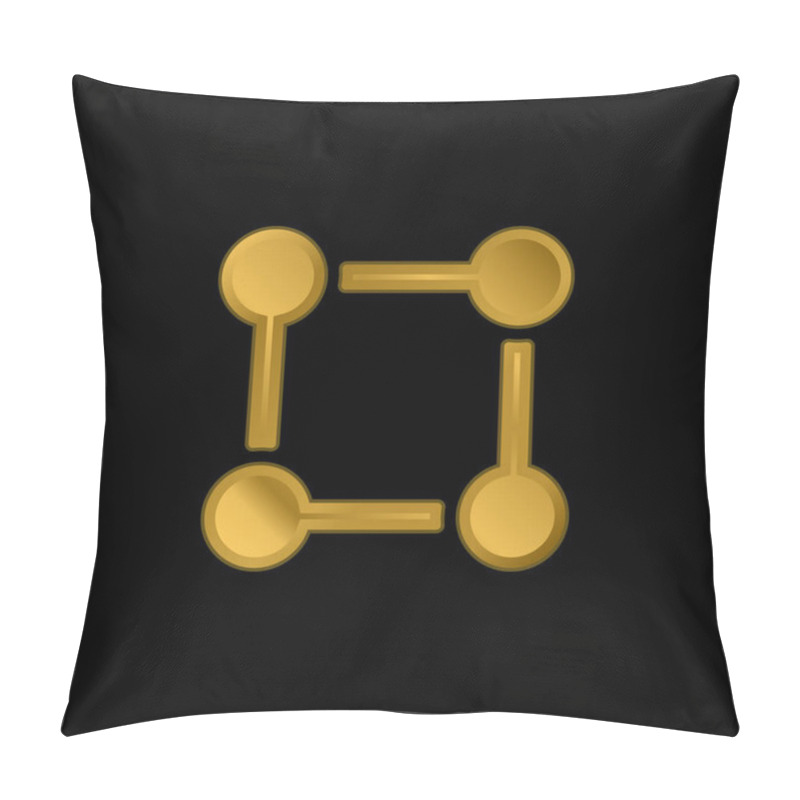 Personality  Atom Gold Plated Metalic Icon Or Logo Vector Pillow Covers