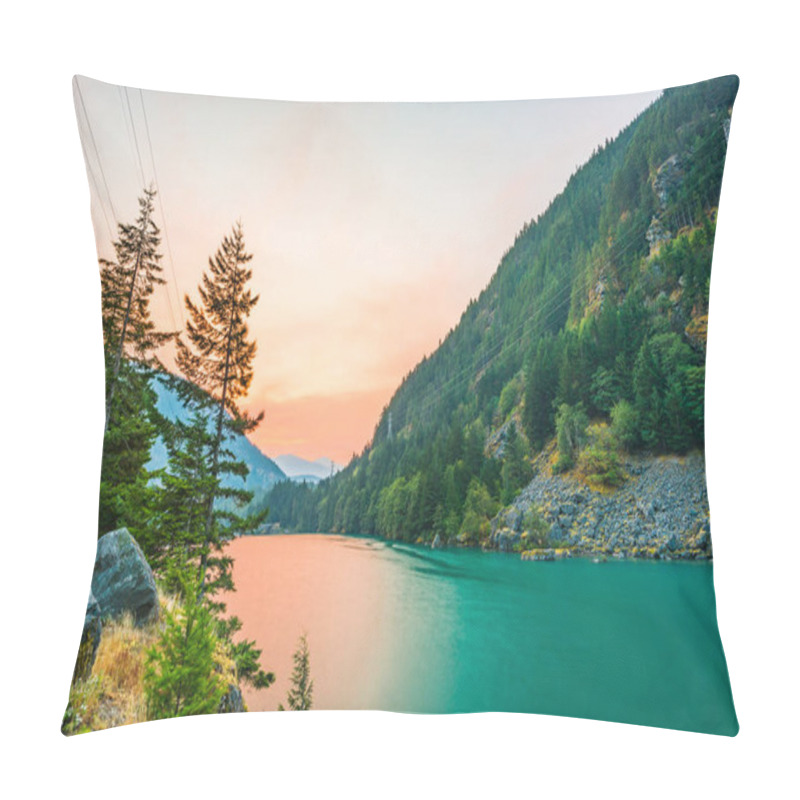 Personality  Scene Over Diablo Lake When Sunrise In The Early Morning In North Cascade National Park,Wa,Usa. Pillow Covers