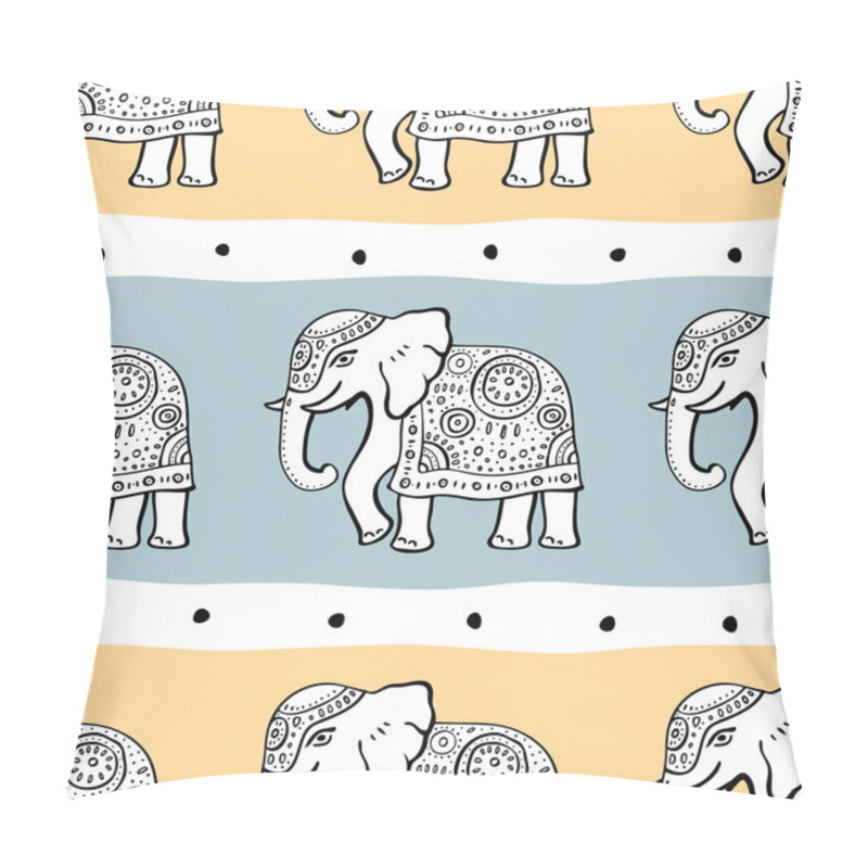 Personality  Elephants. Seamless Pattern. Pillow Covers