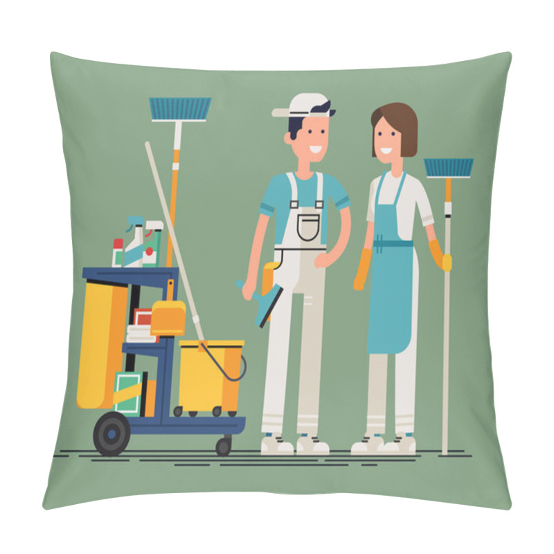 Personality  Cool Cleaning Staff Characters Pillow Covers