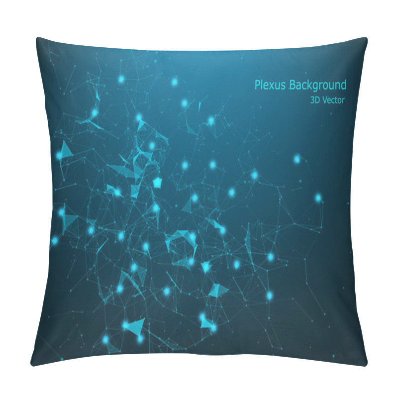 Personality  Abstract Vector Illuminated Particles And Lines. Plexus Effect.  Pillow Covers