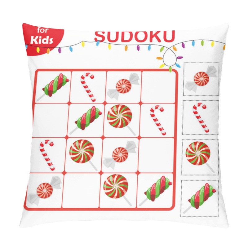 Personality  Sudoku. Mini Games For Kids. Memory Game For Children. Christmas And New Year Sweets For Birthday, Easter, Halloween. Marshmallows, Lollipops, Set Of Icons And Elements For Design. Holiday Series. Pillow Covers