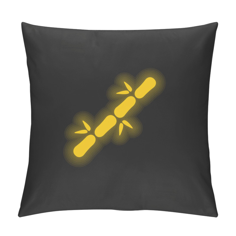 Personality  Bamboo Stick Yellow Glowing Neon Icon Pillow Covers