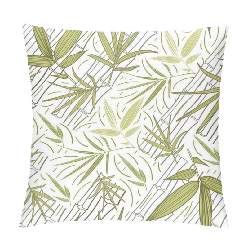 Personality  Bamboo Seamless Pattern. Fashion Trend Print. Leaves And Stems Of Bamboo. Tropical Plants. Pillow Covers